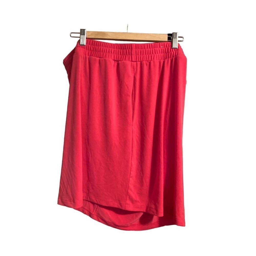 Lane Bryant Women's Shorts Knit Slinky Elastic Waist Pockets Pink 26/28 VGC